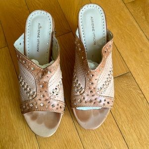 Adrienne Vittadini leather and cork wedge.